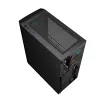 PC case GEMBIRD Fornax 400X Midi Tower Must — ATX, karastatud klaas, RGB ventilaatorid, 4x 2,5 tolli sahtlit, 2x USB 3.0