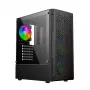 PC case GEMBIRD Fornax 400X Midi Tower Must — ATX, karastatud klaas, RGB ventilaatorid, 4x 2,5 tolli sahtlit, 2x USB 3.0