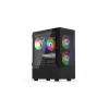 PC korpus KRUX VAKO KRX0132 ATX must — karastatud klaas, RGB, toetab Mini-ATX, GPU kuni 31 cm, protsessori jahuti kuni 15,9 cm