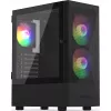 PC korpus KRUX VAKO KRX0132 ATX must — karastatud klaas, RGB, toetab Mini-ATX, GPU kuni 31 cm, protsessori jahuti kuni 15,9 cm