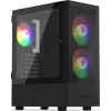 PC korpus KRUX VAKO KRX0132 ATX must — karastatud klaas, RGB, toetab Mini-ATX, GPU kuni 31 cm, protsessori jahuti kuni 15,9 cm
