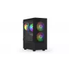 PC korpus KRUX VAKO KRX0132 ATX must — karastatud klaas, RGB, toetab Mini-ATX, GPU kuni 31 cm, protsessori jahuti kuni 15,9 cm