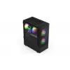 PC korpus KRUX VAKO KRX0132 ATX must — karastatud klaas, RGB, toetab Mini-ATX, GPU kuni 31 cm, protsessori jahuti kuni 15,9 cm