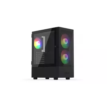 PC korpus KRUX VAKO KRX0132 ATX must — karastatud klaas, RGB, toetab Mini-ATX, GPU kuni 31 cm, protsessori jahuti kuni 15,9 cm