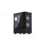 PC korpus KRUX VAKO KRX0132 ATX must — karastatud klaas, RGB, toetab Mini-ATX, GPU kuni 31 cm, protsessori jahuti kuni 15,9 cm