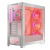 PC-korpus MODECOM VOLCANO EXPANSE S APEX ARGB Midi Tower Valge — karastatud klaas, ARGB, toetab micro ATX, GPU kuni 430 mm