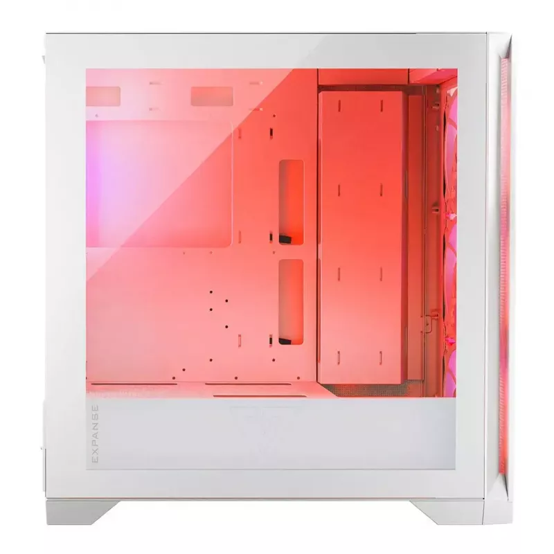 PC-korpus MODECOM VOLCANO EXPANSE S APEX ARGB Midi Tower Valge — karastatud klaas, ARGB, toetab micro ATX, GPU kuni 430 mm