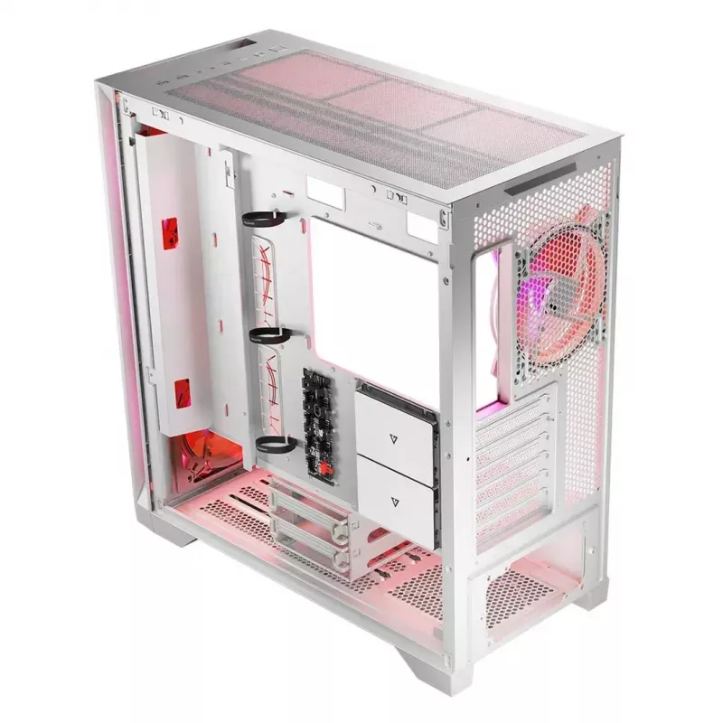 PC-korpus MODECOM VOLCANO EXPANSE S APEX ARGB Midi Tower Valge — karastatud klaas, ARGB, toetab micro ATX, GPU kuni 430 mm