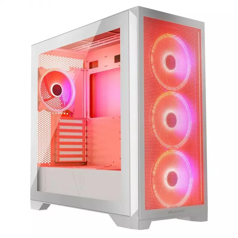PC-korpus MODECOM VOLCANO EXPANSE S APEX ARGB Midi Tower Valge — karastatud klaas, ARGB, toetab micro ATX, GPU kuni 430 mm