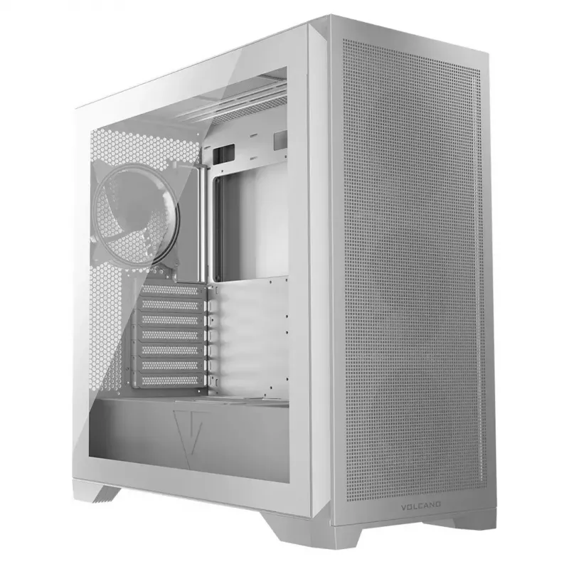 PC-korpus MODECOM VOLCANO EXPANSE S APEX ARGB Midi Tower Valge — karastatud klaas, ARGB, toetab micro ATX, GPU kuni 430 mm
