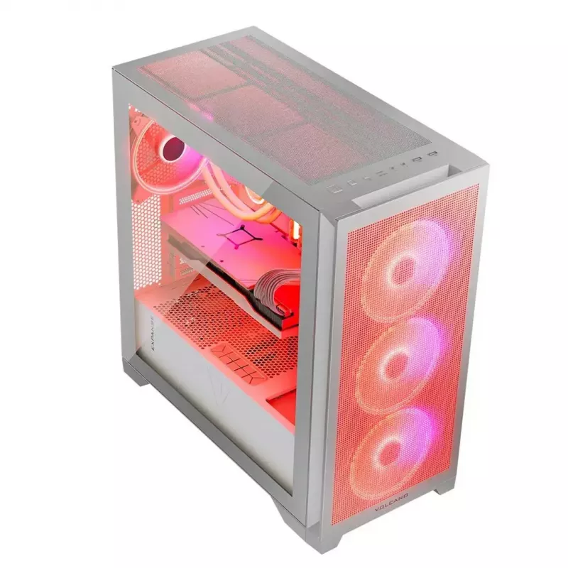 PC-korpus MODECOM VOLCANO EXPANSE S APEX ARGB Midi Tower Valge — karastatud klaas, ARGB, toetab micro ATX, GPU kuni 430 mm