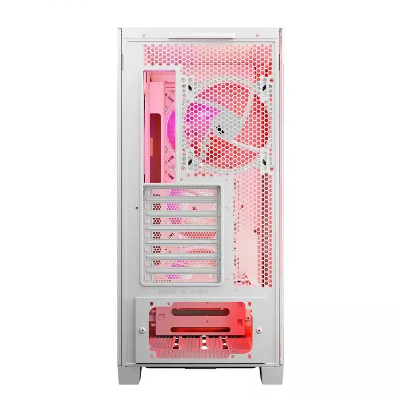 PC-korpus MODECOM VOLCANO EXPANSE S APEX ARGB Midi Tower Valge — karastatud klaas, ARGB, toetab micro ATX, GPU kuni 430 mm