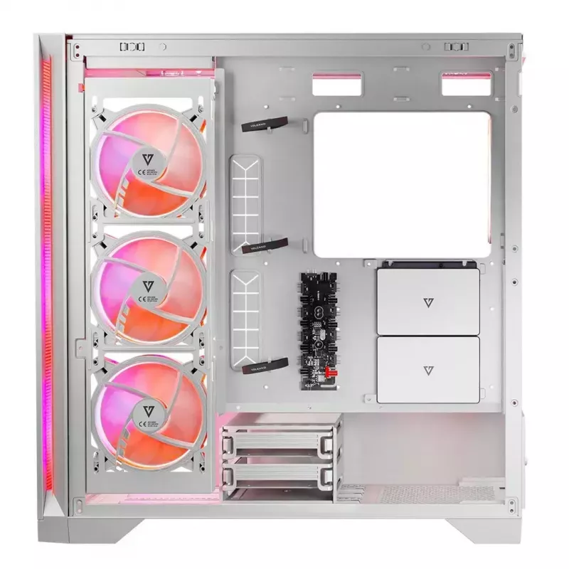 PC-korpus MODECOM VOLCANO EXPANSE S APEX ARGB Midi Tower Valge — karastatud klaas, ARGB, toetab micro ATX, GPU kuni 430 mm