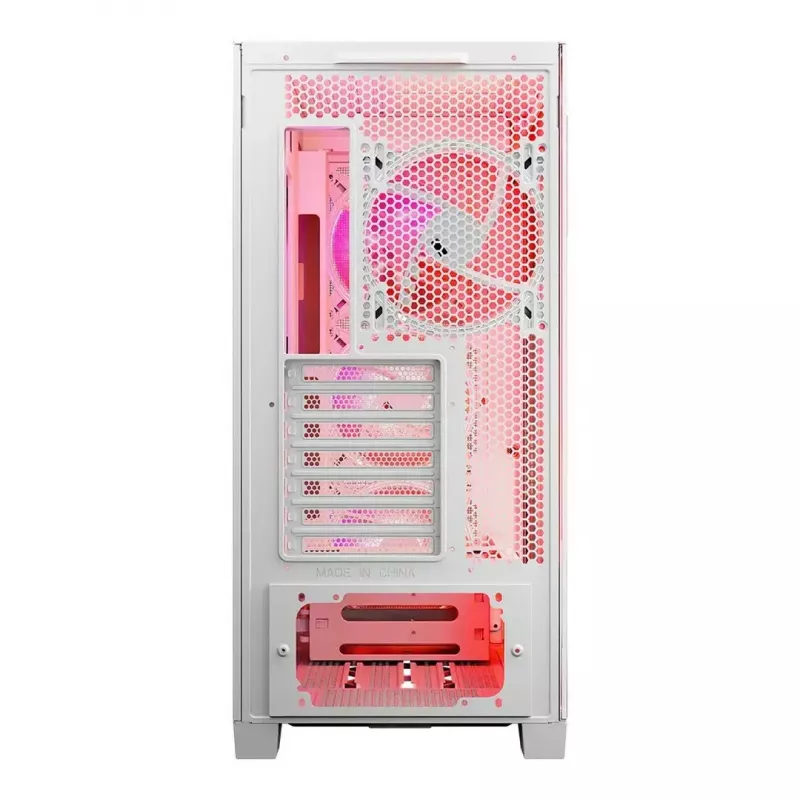 PC korpus MODECOM VOLCANO EXPANSE T APEX ARGB MIDI valge — karastatud klaas, ARGB, USB-C, toetab mikro-ATX, GPU kuni 430 mm
