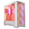 PC korpus MODECOM VOLCANO EXPANSE T APEX ARGB MIDI valge — karastatud klaas, ARGB, USB-C, toetab mikro-ATX, GPU kuni 430 mm