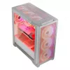PC korpus MODECOM VOLCANO EXPANSE T APEX ARGB MIDI valge — karastatud klaas, ARGB, USB-C, toetab mikro-ATX, GPU kuni 430 mm