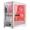 PC korpus MODECOM VOLCANO EXPANSE T APEX ARGB MIDI valge — karastatud klaas, ARGB, USB-C, toetab mikro-ATX, GPU kuni 430 mm