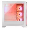 PC korpus MODECOM VOLCANO EXPANSE T APEX ARGB MIDI valge — karastatud klaas, ARGB, USB-C, toetab mikro-ATX, GPU kuni 430 mm