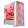 PC korpus MODECOM VOLCANO EXPANSE T APEX ARGB MIDI valge — karastatud klaas, ARGB, USB-C, toetab mikro-ATX, GPU kuni 430 mm