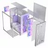 PC korpus MODECOM Volcano Perun Apex ARGB valge — Midi Tower, karastatud klaas, ARGB, USB-C, toetab micro ATX, GPU kuni 39 cm