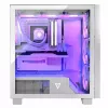 PC korpus MODECOM Volcano Perun Apex ARGB valge — Midi Tower, karastatud klaas, ARGB, USB-C, toetab micro ATX, GPU kuni 39 cm