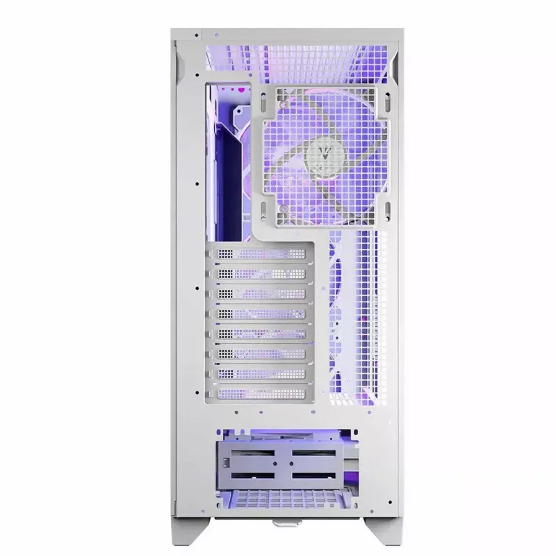 PC korpus MODECOM Volcano Perun Apex ARGB valge — Midi Tower, karastatud klaas, ARGB, USB-C, toetab micro ATX, GPU kuni 39 cm