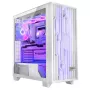 PC korpus MODECOM Volcano Perun Apex ARGB valge — Midi Tower, karastatud klaas, ARGB, USB-C, toetab micro ATX, GPU kuni 39 cm