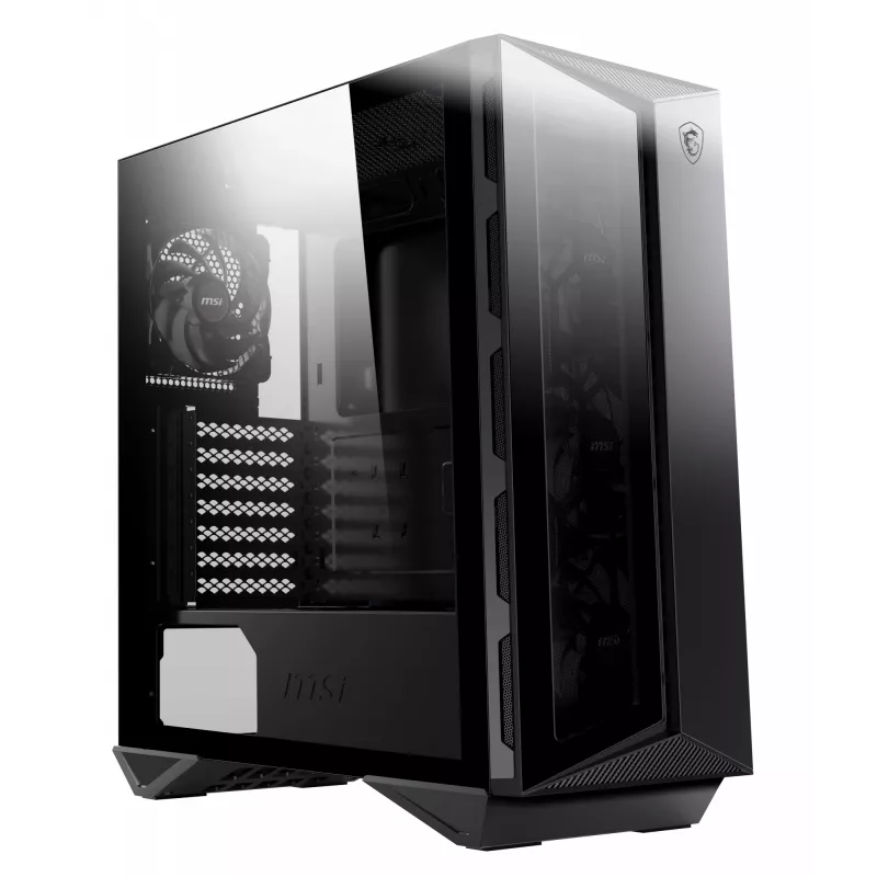 MSI MPG GUNGNIR 110R mid-torni mänguri arvutikorpus must, USB 3.2 Gen2 Type C, 4x 120mm ARGB ventilaator, Mystic Light Sync, 1 kuni 6 ARGB juhtpaneel, 2x karastatud klaaspaneeli, ATX, mATX, mini-ITX