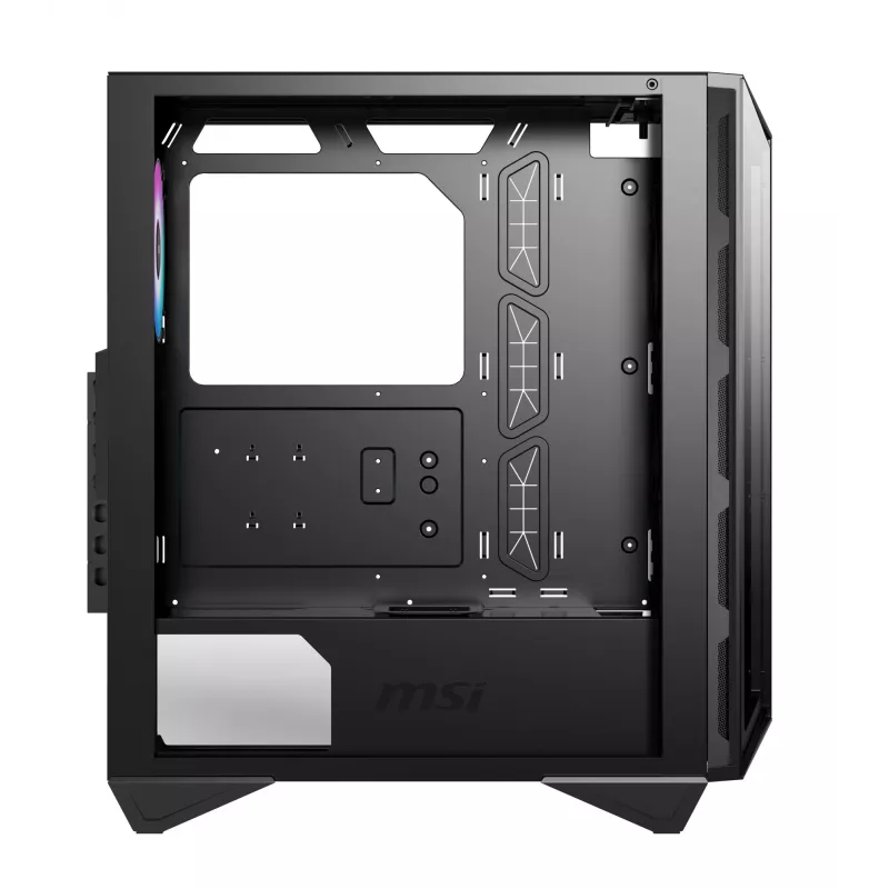 MSI MPG GUNGNIR 110R mid-torni mänguri arvutikorpus must, USB 3.2 Gen2 Type C, 4x 120mm ARGB ventilaator, Mystic Light Sync, 1 kuni 6 ARGB juhtpaneel, 2x karastatud klaaspaneeli, ATX, mATX, mini-ITX