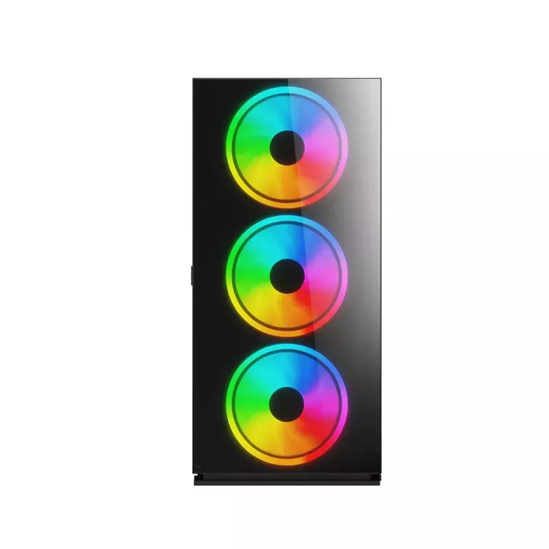 PC Case SAVIO Prime X1 ARGB Glass Midi Tower Must — karastatud klaas, ARGB ventilaatorid, micro ATX/ATX tugi