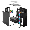 PC Case SAVIO Prime X1 ARGB Glass Midi Tower Must — karastatud klaas, ARGB ventilaatorid, micro ATX/ATX tugi