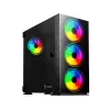 PC Case SAVIO Prime X1 ARGB Glass Midi Tower Must — karastatud klaas, ARGB ventilaatorid, micro ATX/ATX tugi