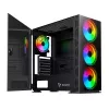 PC Case SAVIO Prime X1 ARGB Glass Midi Tower Must — karastatud klaas, ARGB ventilaatorid, micro ATX/ATX tugi