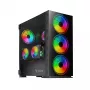 PC Case SAVIO Prime X1 ARGB Glass Midi Tower Must — karastatud klaas, ARGB ventilaatorid, micro ATX/ATX tugi