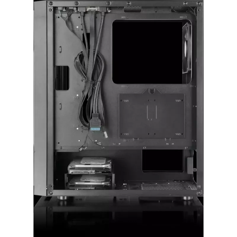 PC korpus Versa XM1 must teras 120mm ventilaator USB3.0 - must