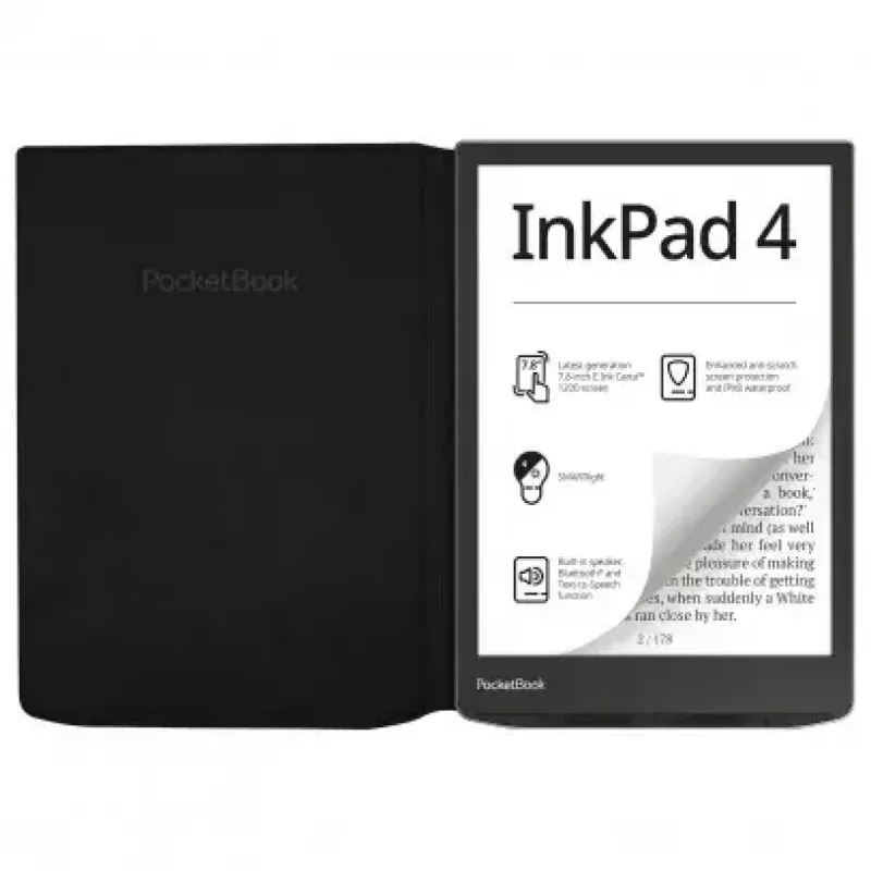 Flip-ümbris PocketBook 7,8-tollisele e-raamatulugejale — HN-FP-PU-743G-RB-WW, magnetiline sulgur, must