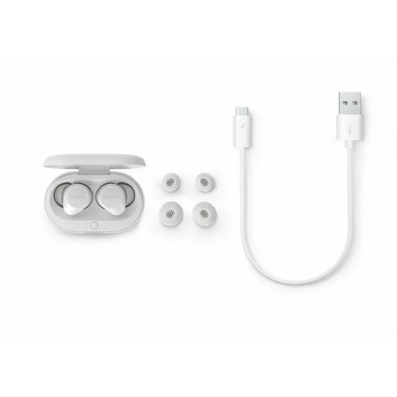 Philips TAT1209WT/00 kõrvaklapid/peakomplekt True Wireless Stereo (TWS) Kõrvasisesed Kõned/Muusika Bluetooth Valge