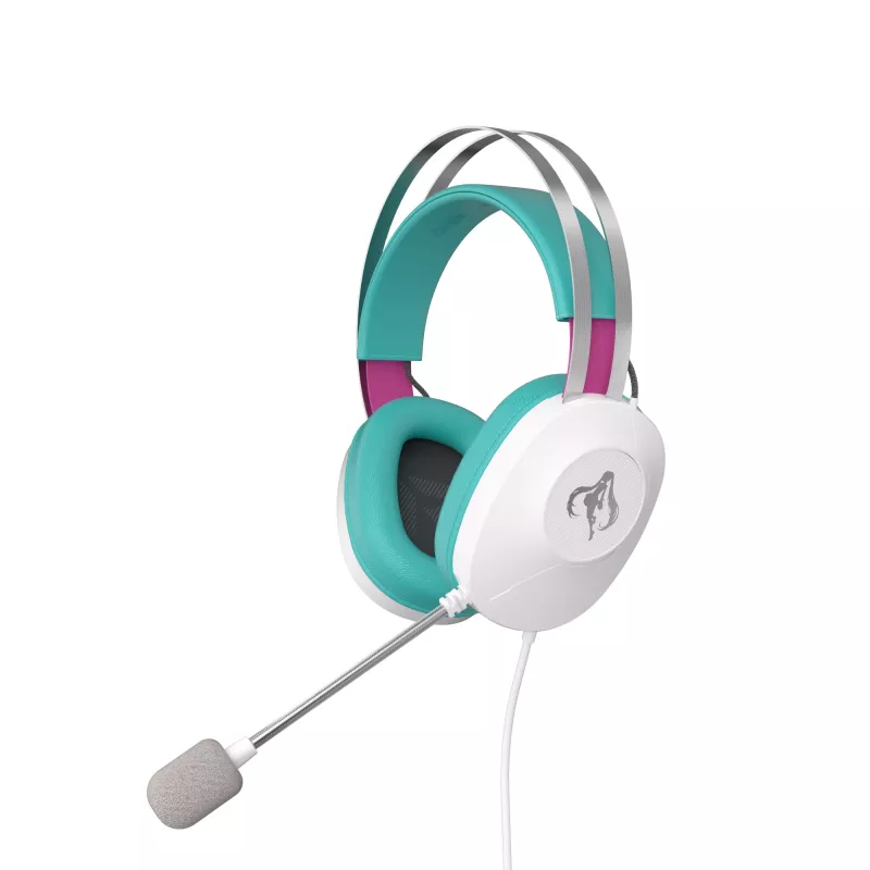 ASUS TUF Gaming H1 Gen II Hatsune Miku Edition peakomplekt Juhtmega ühendatav Peakomplekti kinnituse tüüp USB Type-A Roosa, Türkiissinine, Valge