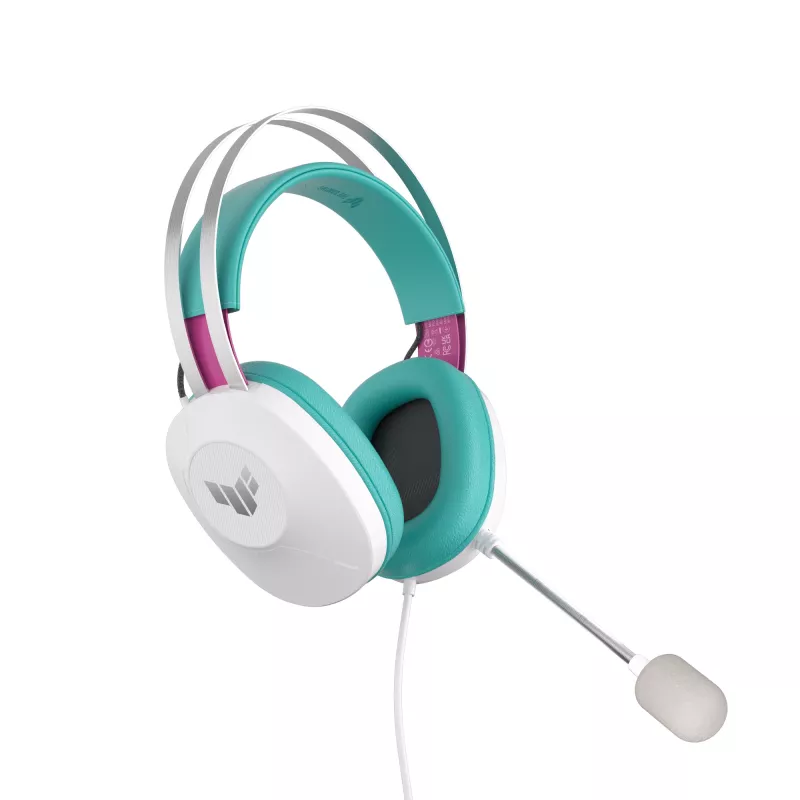 ASUS TUF Gaming H1 Gen II Hatsune Miku Edition peakomplekt Juhtmega ühendatav Peakomplekti kinnituse tüüp USB Type-A Roosa, Türkiissinine, Valge