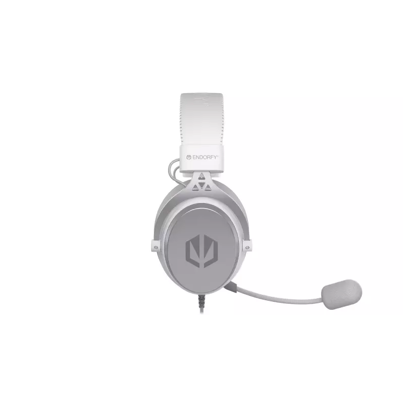 Juhtmega binauralsed kõrvaklapid ENDORFY VIRO Plus USB Onyx Valge — 5,3 cm draiverid, 20–20 000 Hz, 98 dB, 32 Ω, eemaldatav poomiga mikrofon, 2,9 m kaabel