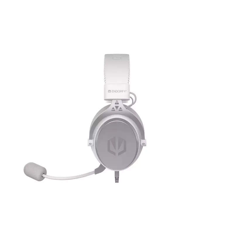 Juhtmega binauralsed kõrvaklapid ENDORFY VIRO Plus USB Onyx Valge — 5,3 cm draiverid, 20–20 000 Hz, 98 dB, 32 Ω, eemaldatav poomiga mikrofon, 2,9 m kaabel