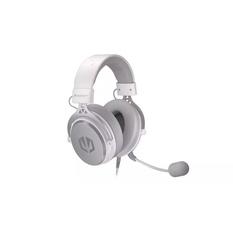 Juhtmega binauralsed kõrvaklapid ENDORFY VIRO Plus USB Onyx Valge — 5,3 cm draiverid, 20–20 000 Hz, 98 dB, 32 Ω, eemaldatav poomiga mikrofon, 2,9 m kaabel