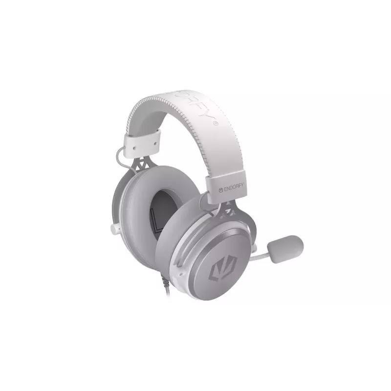 Juhtmega binauralsed kõrvaklapid ENDORFY VIRO Plus USB Onyx Valge — 5,3 cm draiverid, 20–20 000 Hz, 98 dB, 32 Ω, eemaldatav poomiga mikrofon, 2,9 m kaabel
