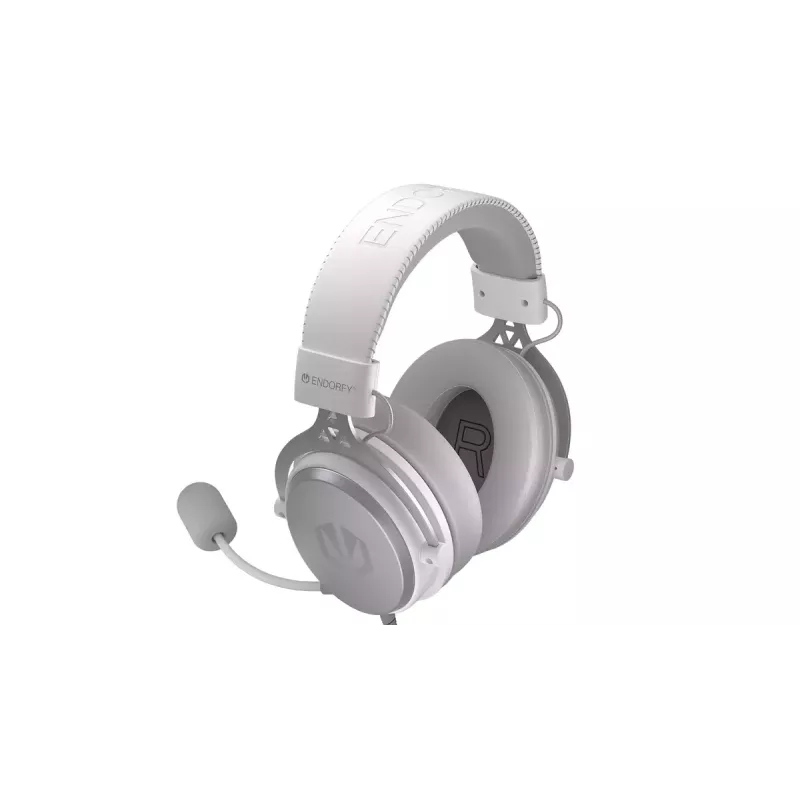 Juhtmega binauralsed kõrvaklapid ENDORFY VIRO Plus USB Onyx Valge — 5,3 cm draiverid, 20–20 000 Hz, 98 dB, 32 Ω, eemaldatav poomiga mikrofon, 2,9 m kaabel