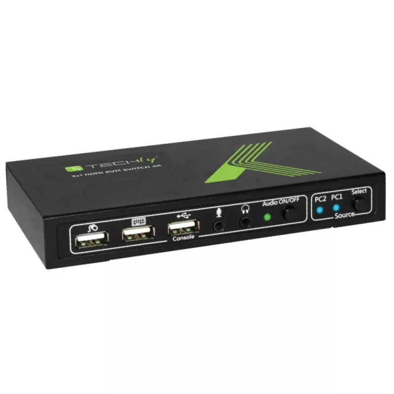 Techly 2x1 USB HDMI 4Kx2K IDATA KVM-HDMI2U KVM-lüliti must