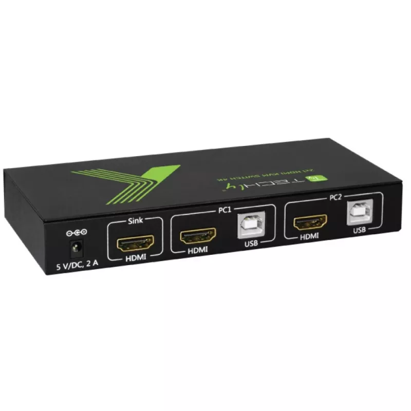 Techly 2x1 USB HDMI 4Kx2K IDATA KVM-HDMI2U KVM-lüliti must