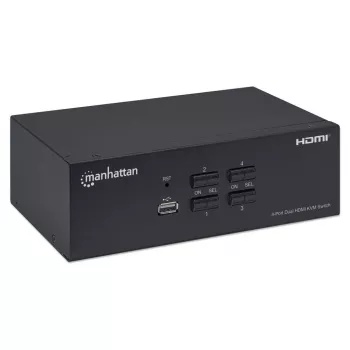 KVM-lüliti Manhattan 4-pordiline 4K@30Hz USB-A heli mikrofon
