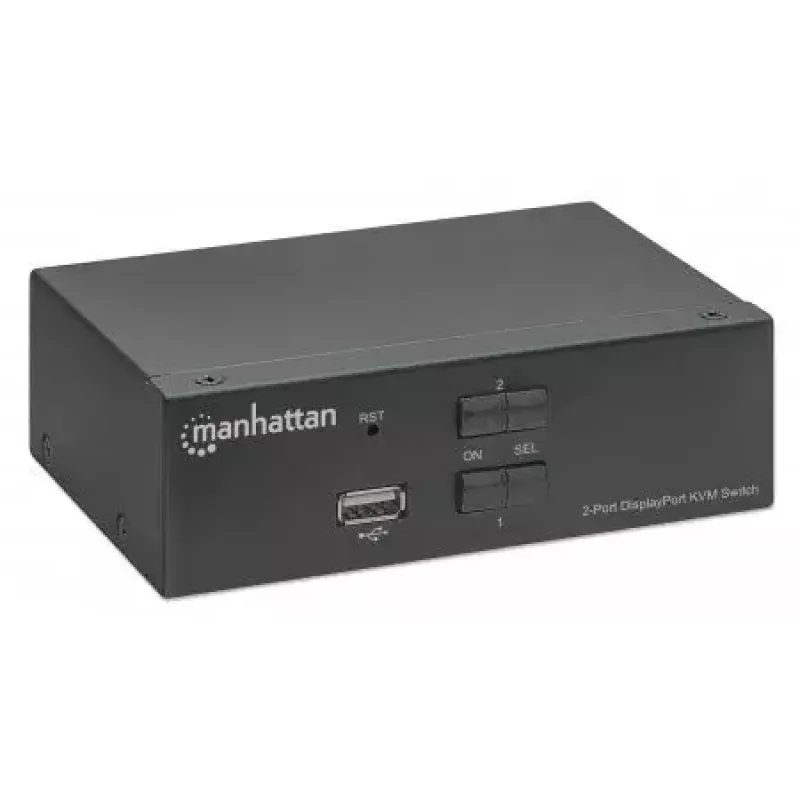 KVM-lüliti Manhattan DisplayPort 1.2 2-pordiline 4K@60Hz USB-A Audio