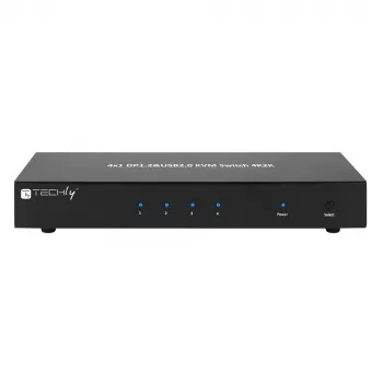 Techly IDATA DP-KVM4 KVM-lüliti Rack-paigaldus Must