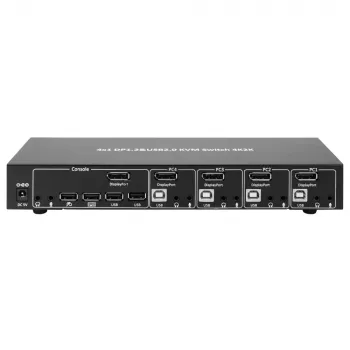 Techly IDATA DP-KVM4 KVM-lüliti Rack-paigaldus Must